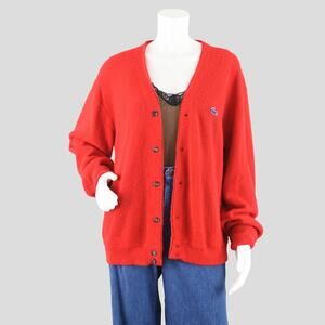 Vintage 60s Izod LaCoste Red Cardigan Men's Extra Large